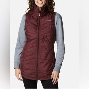 Columbia Mix it Around Long Vest Women's Burgundy size L NWOT